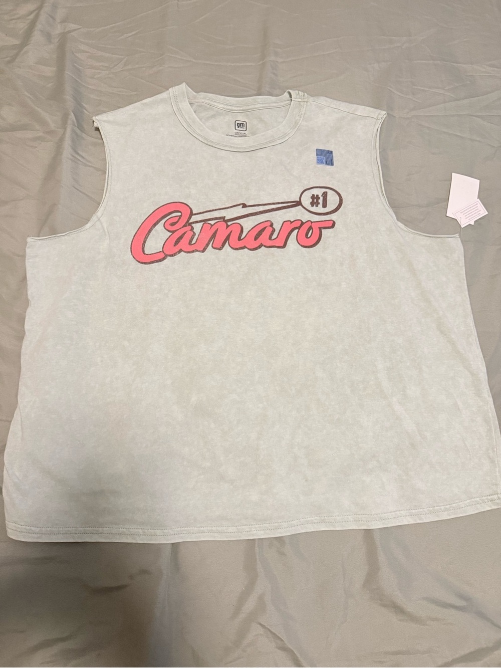 Camaro Women's Sleeveless Graphic Tank - Light Gray with Pink Logo